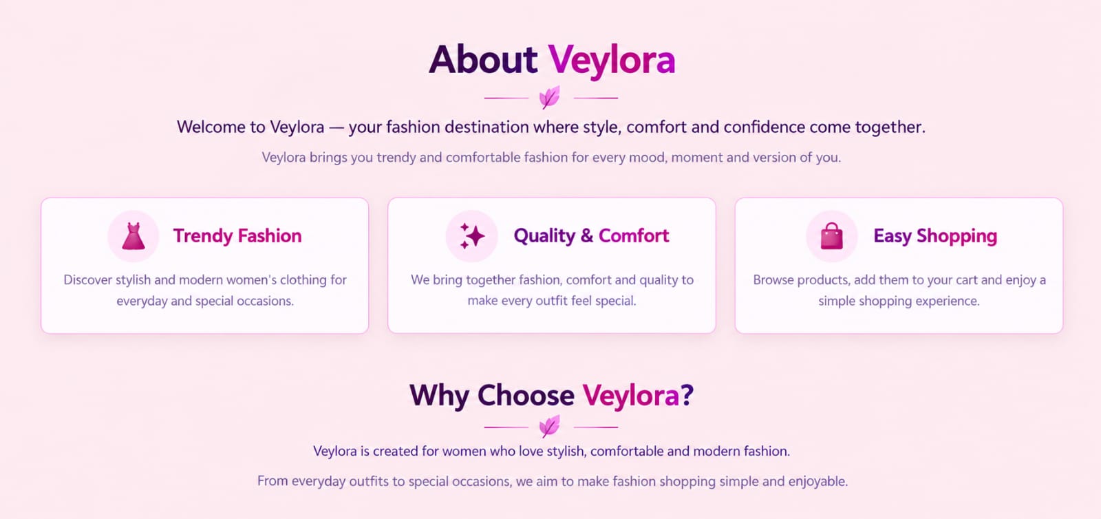 Veylora about page