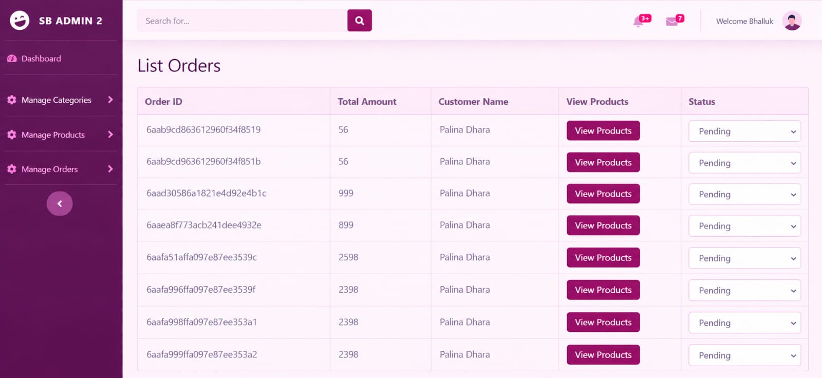 Veylora admin dashboard