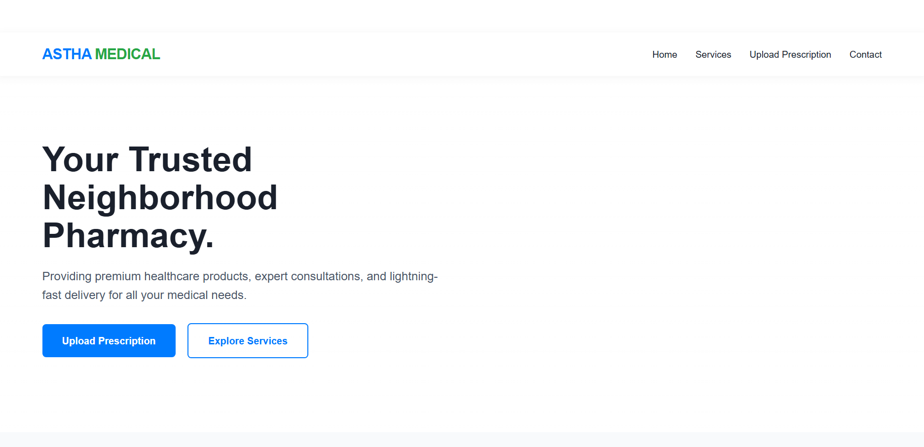 Astha home page preview