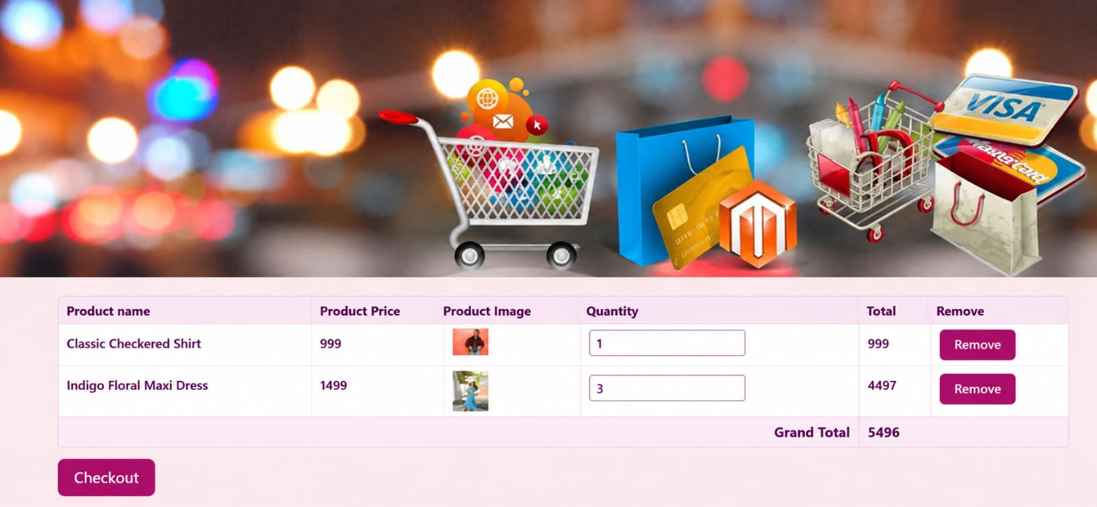 Veylora cart page